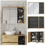 Vicco Spiegelschrank Viola Eiche Badschrank Badspiegel 2 T&uuml;ren mit Ablagen...