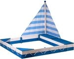 dobar Sandkasten "Maritim" mit Segel und Spielzeugkisten