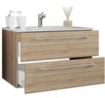 VCM 2-tlg. Waschplatz Waschtisch Waschbecken Unterschrank Breite 60 cm Badm&ouml;bel