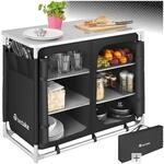 tectake&reg; Campingschrank Deluxe mit Aluminiumgestell und 6 F&auml;chern, faltbar,