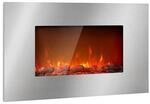 Lausanne Luxe Elektrischer Kamin 2000W 2 Heizstufen 90 cm Edelstahl