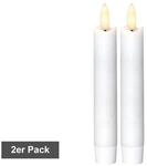 Star Trading LED Stabkerzen Echtwachs 2er Set &ndash; Flackernde LED Kerzen mit...