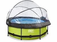 EXIT Lime Pool ø244x76cm mit Abdeckung und Filterpumpe - grün