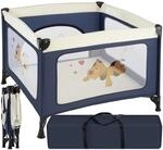 tectake&reg; Baby Laufstall, stabil und kompakt faltbar, mit atmungsaktivem Mesh-Gewebe,