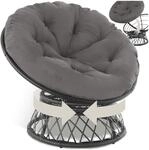 tectake&reg; Rattansessel, drehbar, UV-best&auml;ndig, 92 x 80 x 80,5 cm