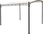 DEGAMO Anbaupavillon MANTOVA-XL 3x3 Meter, Stahl dunkel, Plane PVC-beschichtet &eacute;cru