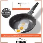 Stoneline SMART Wok 30 cm, mit Glasdeckel und abnehmbarem 3-Stufen-Sicherheitsgriff,