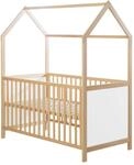Hausbett 70 x 140 cm, FSC zertifiziert, Kombi-Kinderbett, bicolor, 3-fach