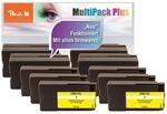 Peach HP 950 XL 10 Druckerpatronen XL (2*bk, bk, c/m/y) ersetzt HP No. 950XL,...
