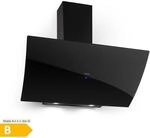 Annabelle 90 Dunstabzugshaube Glas 641 m&sup3;/h Touch-Armatur schwarz Schwarz