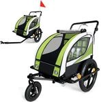 SAMAX 360&deg; drehbarer Fahrradanh&auml;nger 2in1 Jogger - in Gr&uuml;n - Black Frame