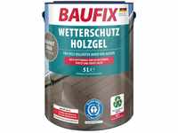BAUFIX Wetterschutz-Holzgel graphitgrau seidenglänzend, 5 Liter, Holzlasur