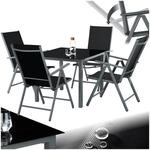 tectake&reg; Aluminium Sitzgruppe, wetterfest und UV-best&auml;ndig, atmungsaktives