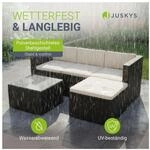 Juskys Polyrattan Lounge Punta Cana M schwarz f&uuml;r 3-4 Personen &ndash; Sofa, Tisch &