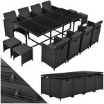 Juskys Polyrattan Sitzgruppe Baracoa XXL 13-teilig &ndash; Gartenm&ouml;bel wetterfest,