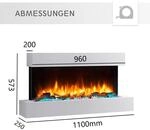 BALDERIA Elektrokamin Ignis - Wandkamin mit Heizung 2000 W, weiss