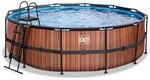 EXIT Frame Pool &oslash;450x122cm mit Sandfilterpumpe - Holz Optik
