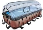 EXIT Frame Pool 540x250x122cm mit Sandfilterpumpe und Abdeckung und W&auml;rmepumpe,
