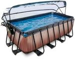 EXIT Stone Aufstellpool 400x200x122cm mit Sandfilterpumpe und Abdeckung und