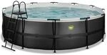 EXIT Black Leather Pool &oslash;488x122cm mit Sandfilterpumpe - schwarz