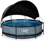 EXIT Frame Pool &oslash;300x76cm mit Filterpumpe und Sonnensegel, versch Ausf&uuml;hrungen