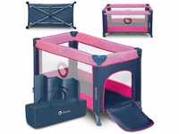 LIONELO Stefi Pink Rose Baby Laufstall Spielbett Reisebett von Geburt bis 15 kg
