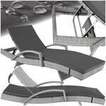 tectake&reg; Aluminium Rattan Sonnenliege, wetterfest und UV-best&auml;ndig, abnehmbare