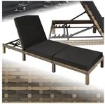 tectake&reg; Rattan Sonnenliege, widerstandsf&auml;hig, 6-fach verstellbare R&uuml;ckenlehne,