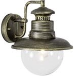 BRILLIANT Lampe Artu Au&szlig;enwandleuchte h&auml;ngend schwarz gold 1x A60, E27, 60W,