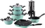 Aluguss- Set 17 tlg. mint, versch. Farben