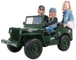 Jeep Willys Kinder-Elektroauto, 3 Sitze und 3 Gurte, Schaufel, Ersatzrad,...