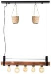 BRILLIANT Lampe, Bankwood Pendelleuchte 5flg schwarz/holzfarbend, 5x A60, E27, 28W,
