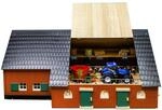 KidsGlobe Viehstall mit Bauernhaus aus Holz, Ma&szlig;e 75x55x32cm, Ma&szlig;stab 1:32
