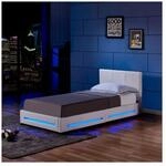 HOME DELUXE LED Bett ASTEROID - 90 x 200 cm Wei&szlig;