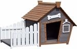 Dobar Outdoor-Hundeh&uuml;tte mit Spitzdach und seitlicher Veranda