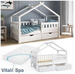 VitaliSpa Design Kinderbett 160x80 Babybett Jugendbett 2 Schubladen Lattenrost