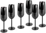 ECHTWERK Sektglas Set, 6-teilig, Edelstahl Sektkelche, Champagnergl&auml;ser,