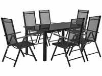 Juskys Aluminium Gartengarnitur Milano Gartenmöbel Set mit Tisch und 6 Stühlen