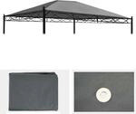 Ersatzbezug f&uuml;r Dach Pergola Pavillon Calpe 4x3m ~ grau