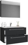VCM 3-tlg. Waschplatz Waschtisch Waschbecken Unterschrank Breite 80 cm Badm&ouml;bel