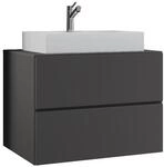 VCM 2-tlg. Waschplatz Waschtisch Waschbecken Unterschrank Breite 80 cm Badm&ouml;bel