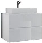 VCM 2-tlg. Waschplatz Waschtisch Waschbecken Unterschrank Breite 80 cm Badm&ouml;bel