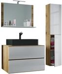 VCM 4-tlg. Waschplatz Waschtisch Waschbecken Unterschrank Breite 80 cm Badm&ouml;bel