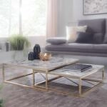 WOHNLING Design Couchtisch 2er Set Wei&szlig; flach