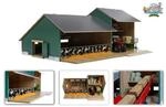 Van Manen Kids Globe Farming Kuh Stall mit Werkstatt 1:32 Holz ohne Tiere 610200