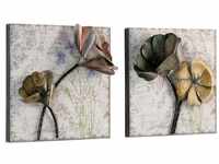 möbel direkt online Wandbilder Blumen 2er-Set aus Metall