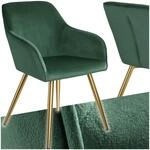 tectake&reg; Esszimmerstuhl, gepolstert, in Samtoptik, goldene Stahlbeine, 58 x 62 x 82