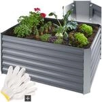 tectake&reg; Hochbeet, aus verzinktem Stahl, mit offenem Boden, F&uuml;llmenge 600 l, 120 x