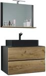 VCM 3-tlg. Waschplatz Waschtisch Waschbecken Unterschrank Breite 80 cm Badm&ouml;bel