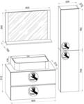 VCM 4-tlg. Waschplatz Waschtisch Waschbecken Unterschrank Breite 60 cm Badm&ouml;bel